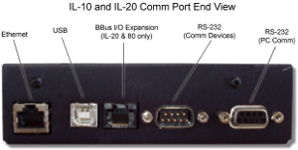 IL-10 and IL-20 data loggers - Comm Port End View