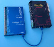 IL-80 data logger connected to optional ILIM-7 expansion module via 1 ft Ethernet cable